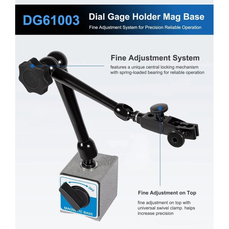 For Noga DG61003 Dial Gage Test Indicator Holder Magnetic Base