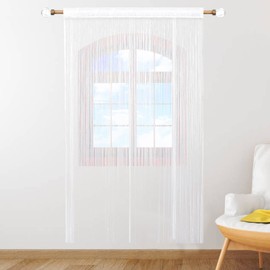 Thboxes String Door Curtains, Fly Screens for Doors, Hanging Curtain Door Screens for Keeping Out Flies for Doorways Divider Wedding Decotations 39" X 78.7" (White)