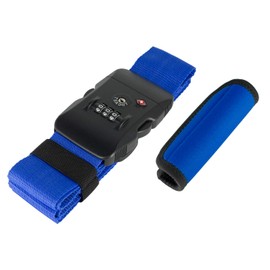 Miyoshi Suitcase Belt Blue W5cm x H 186cm Suitcase Belt and Hand Grip Set MBZ-MZ03/BL