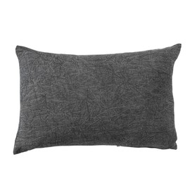 Creative Co-Op 24 Inches Stonewashed Linen Lumbar, Charcoal Pillow, Gray