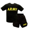 Trooper Clothing Childrens Army PT 2 Piece Shirt/Shorts Set,Large, Grey