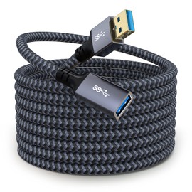 Hisatey USB 3.0 Extension Cable 1FT, Short USB Extension Cable Male to Female Durable Braided Material High Data Transfer Compatible with USB Keyboard,Mouse,Flash Drive, Hard Drive,Printer