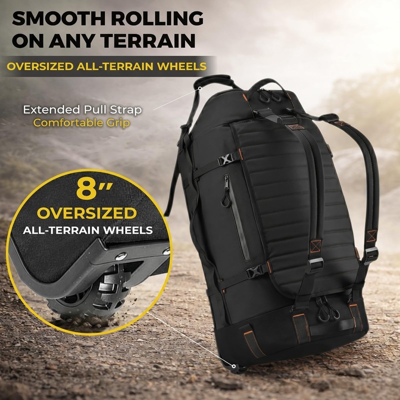 Foldable Rolling Duffle Bag with Wheels - 30" Extra Large