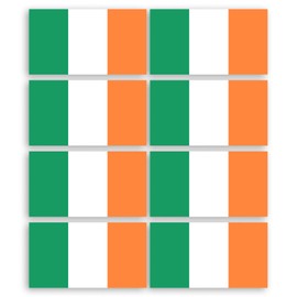 8 x 3cm Irish Flag Vinyl Stickers - Ireland Travel Luggage Laptop Sticker #34240 (3cm x 5.5cm (x8))