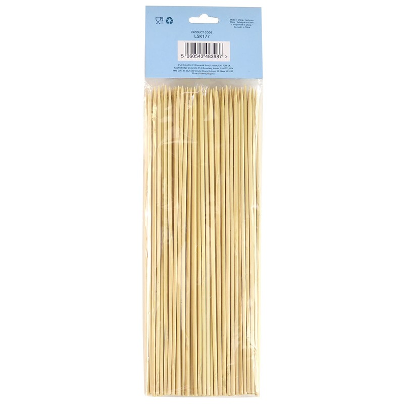 PME Large Skewers-Pack of 100-10 inch, Bamboo, Blue|red|Oak|Yellow