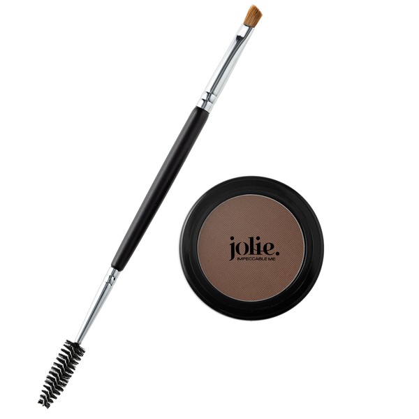 Jolie 2 Piece Eyebrow Essentials Kit With Brow Powder & Brush (Dark Brown)