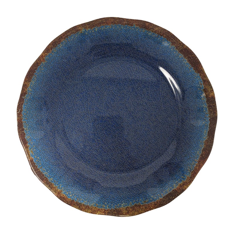 Gianna's Home 12 Piece Rustic Farmhouse Melamine Dinnerware Set (Blue)