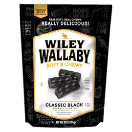 Wiley Wallaby Classic Black Licorice, 10 Ounce Resealable Bag