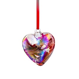 Friendship Birthstone HEART - Handmade Hanging Glass Birth Gem HEART - JANUARY Birthday - GARNET Shades - 8cm