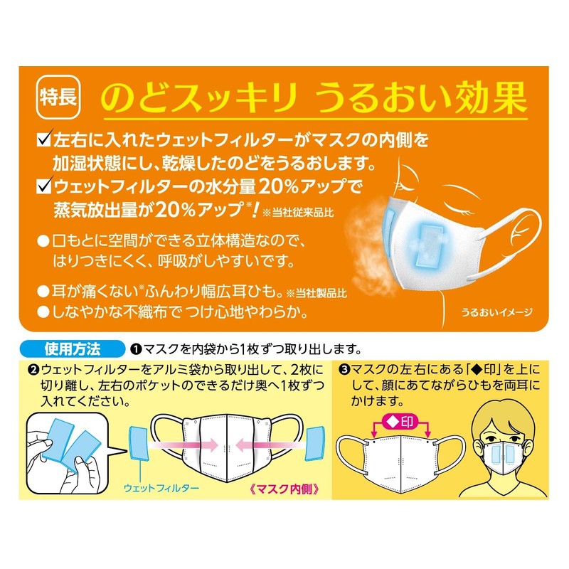 Kaitai Guard Throat Moisturizing Wet Mask, Yuzu Lemon Scent, Regular