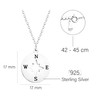 Sofia Milani - Women's Necklace 925 Silver - Compass Pendant