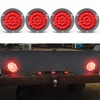 Partsam 4Pcs 4" Round Red LED Stop Turn Tail Lights