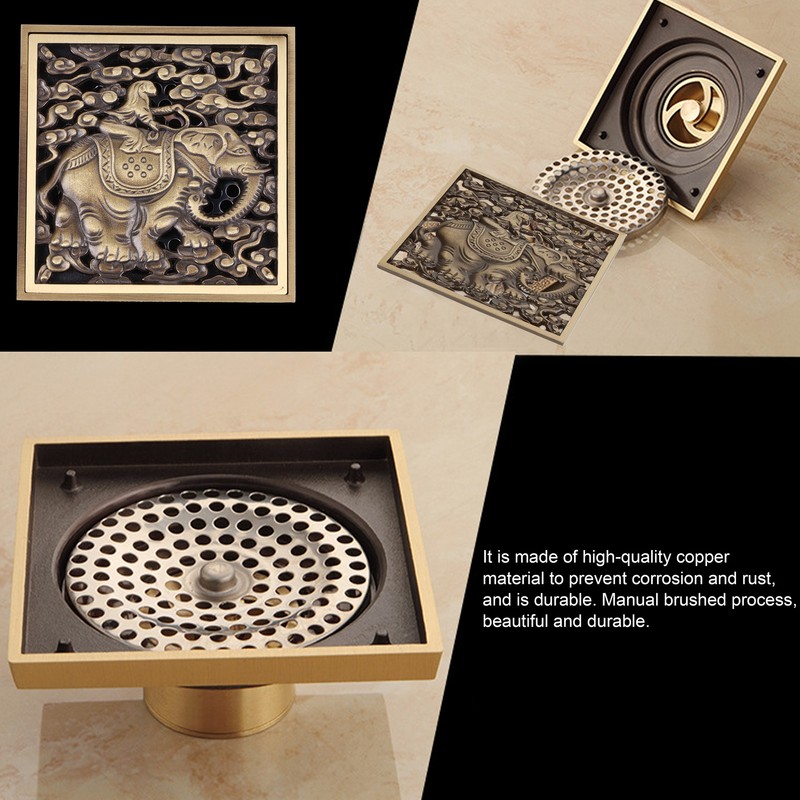 Floor Drain Antique Full Copper Shower Drain Kit for Kitchen