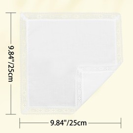 GHTIYLP Handkerchiefs for Women Lace Ladies Hankies, White Handkerchief for Women for Wedding Daily (Style 3-3PCS)
