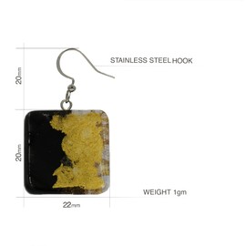 Handcrafted Dangle Earrings Jewellery for Women (Black Gold Foil)