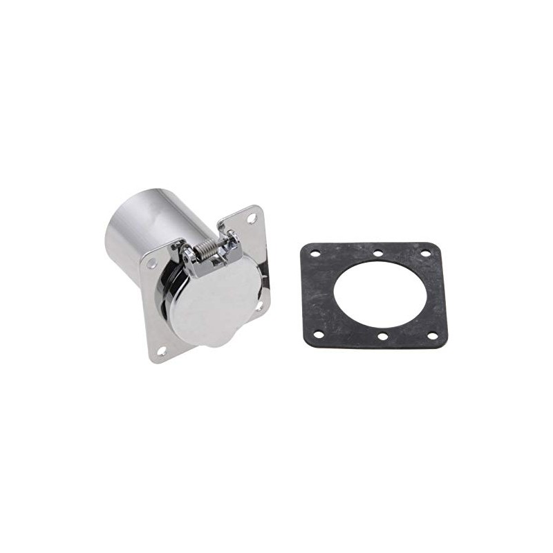 Zerostart 8606080 Heavy Duty Weatherproof Receptacle, Chrome with 4 Pre-Drilled