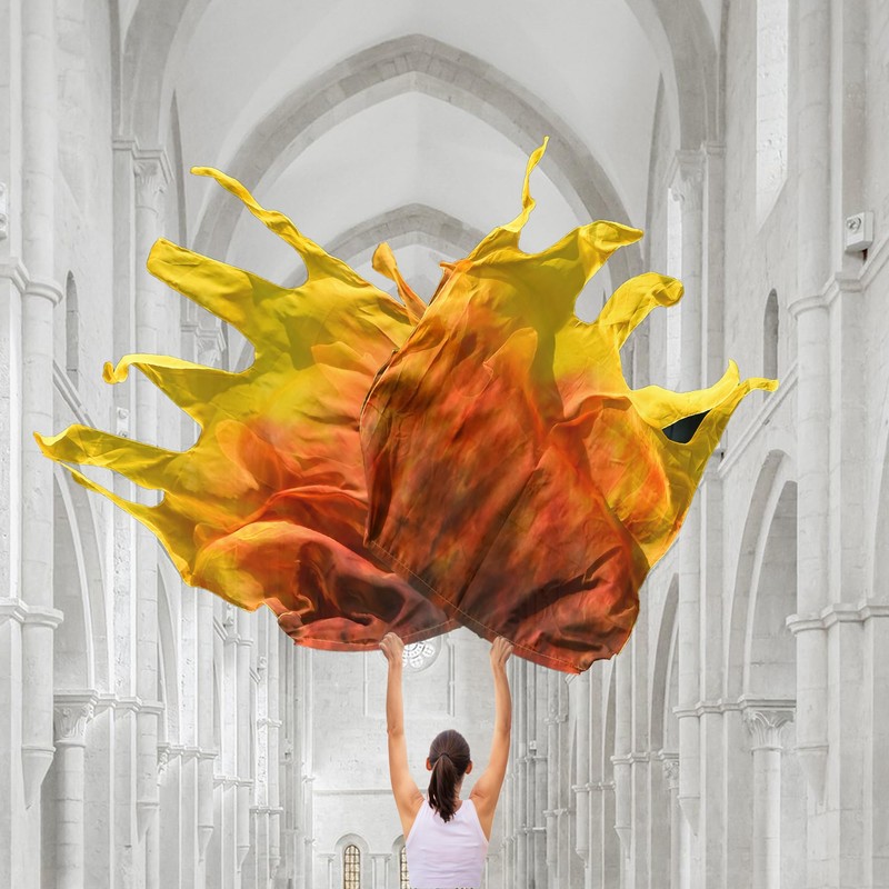 Baisdan 59'' Double Layered Worship Flags for Dance Church, Praise