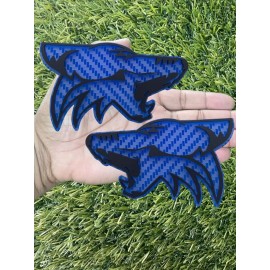 Badge Addictz Coyote Emblem Badges Blue Carbon Fiber Set Of (2) Badge Addictz Custom Made New