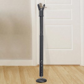 Door Security Bar, 1.25Inch Diameter Heavy Duty Security Bar with Large Rubber Base, Door Stopper for Apartment Hotel Home Travel Screen Door(1 Pack,Black)