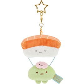 San-X Sumikko Gurashi MF93401 "Welcome! Tobemono Okoku" Souvenir Burasage Plush Toy, Sushi Parachute