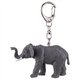 Mojo 387494 Elephant Animal Figure Keychain, gray