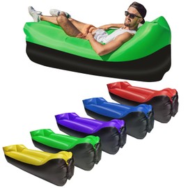 Inflatable Loungers Air Sofa,Cool Inflatable Couch Beach Chair for Outdoor Pool, Inflatable Sleeping Bag Couch for Travelling, Camping, Hiking, Picnic, Beach Parties, Backyard, Lakeside (Black Purple)