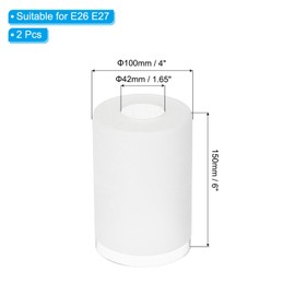 PATIKIL 6 x 4 Inch White Linen Glass Shades Replacement, 2pcs Handmade Glass Lamp Shade Cylinder Lampshade Light Fixture with 1-5/8" Fitter for Chandelier Pendant Wall Sconces