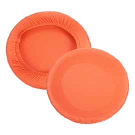 PATIKIL 9.5" Round Bar Stool Cover, 2 Pack Washable Elastic Stool Cover for Diameter 11"-13" Chair, Orange Yellow