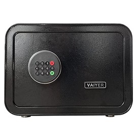 Home and Office Dual Lock Electronic Keypad Safe Box, Money Lock Boxes, Safety Boxes for Home, Office, Hotel Rooms, Steel Alloy Drop Safe 9.85 x 13.8 x 11 inches