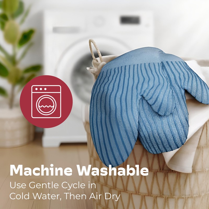 Big Red House - Silicone Oven Mitts - Blue Denim