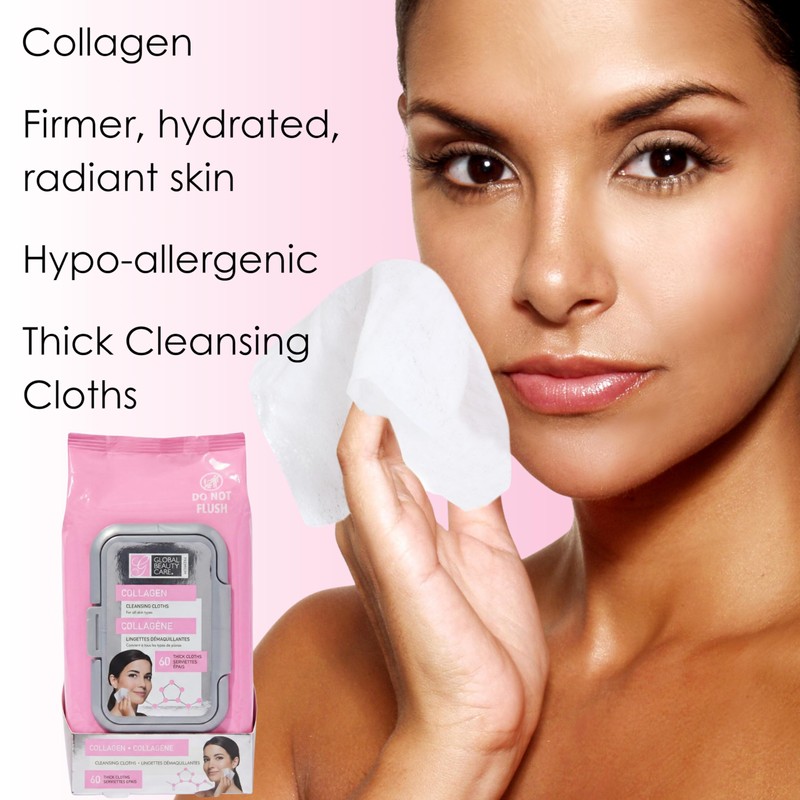 Global Beauty Care Collagen Makeup Remover Wipes - Gentle Daily