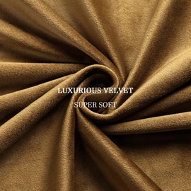 Dchola Gold Brown Velvet Curtains for Bedroom Window with Back Tab, Super Soft Vintage Luxury Heavy Drapes, Room Darkening Thermal Insulated Curtain for Living Room, W52 by L96 inches, 2 Panels