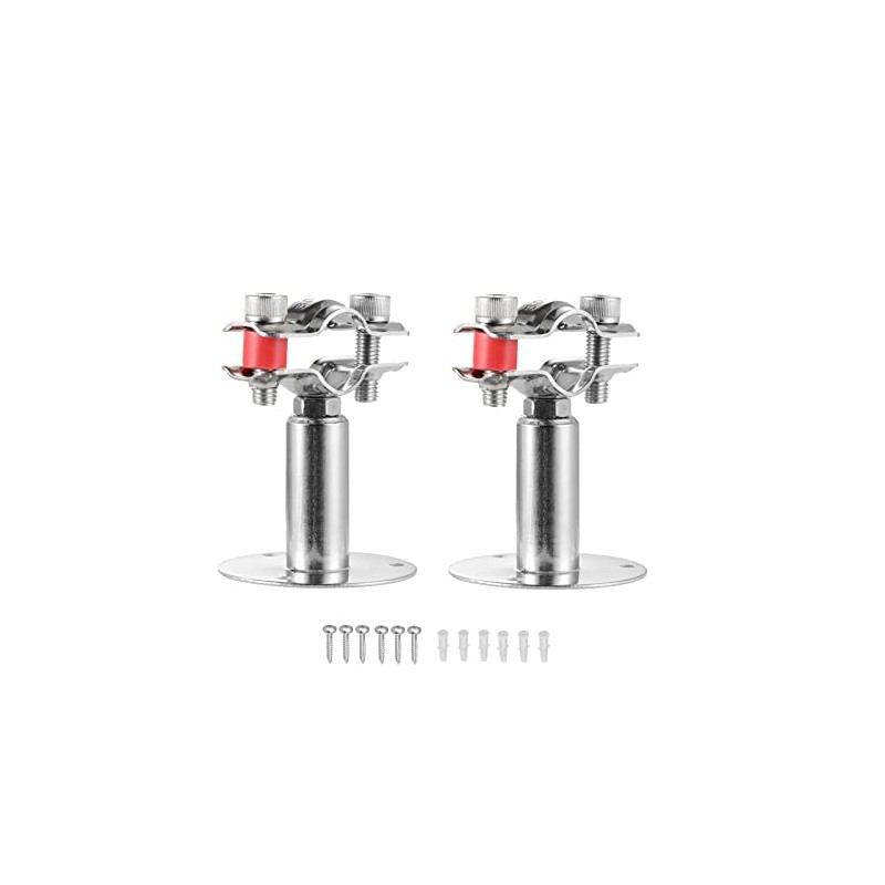 USAMILY 2pcs Adjustable Stainless Steel Pipe Bracket Clamp, Wall Mount