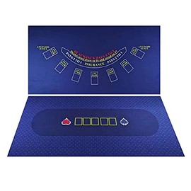 BALIKEN 84x42 Inch, Texas Holdem,Blackjack, Flannel, dustproof Professional Gambling Tablecloth, Double Sides,Washable and ironable (Double Blue)