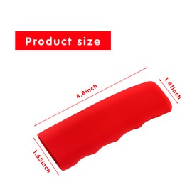 Flygun 1 PC Car Anti-skid Handbrake Protector, 4.8" Long Comfortable Breathable Silicone Decoration, Wavy Ergonomic Design Emergency Brake Parking Cover, Uniersal Car Interior Accessories (Red)