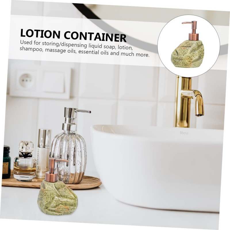 LABRIMP Elegant Ceramic Hand Soap Bottle Stone Patterned Dispenser Scented