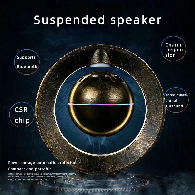 Magnetic Levitation Wireless Speaker, Suspended Floating Speakers with LED for