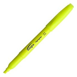 Integra Pen Style Highlighter, Chisel Point, Fluorescent Yellow (ITA36181)