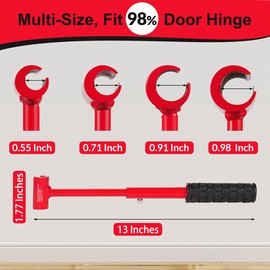 dirnatel Hinge Gap Adjustment Wrench Tool Set, Upgraded 0.55-0.98 Inch Door Hinge Repair Spanner Key for Round Bolt Standard Gauge with 4-way Multi-Functional Utilities Key, Red