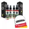 JYE 4 Frascos Loción Crecimiento Barba Bergamota+pincel D Regalo