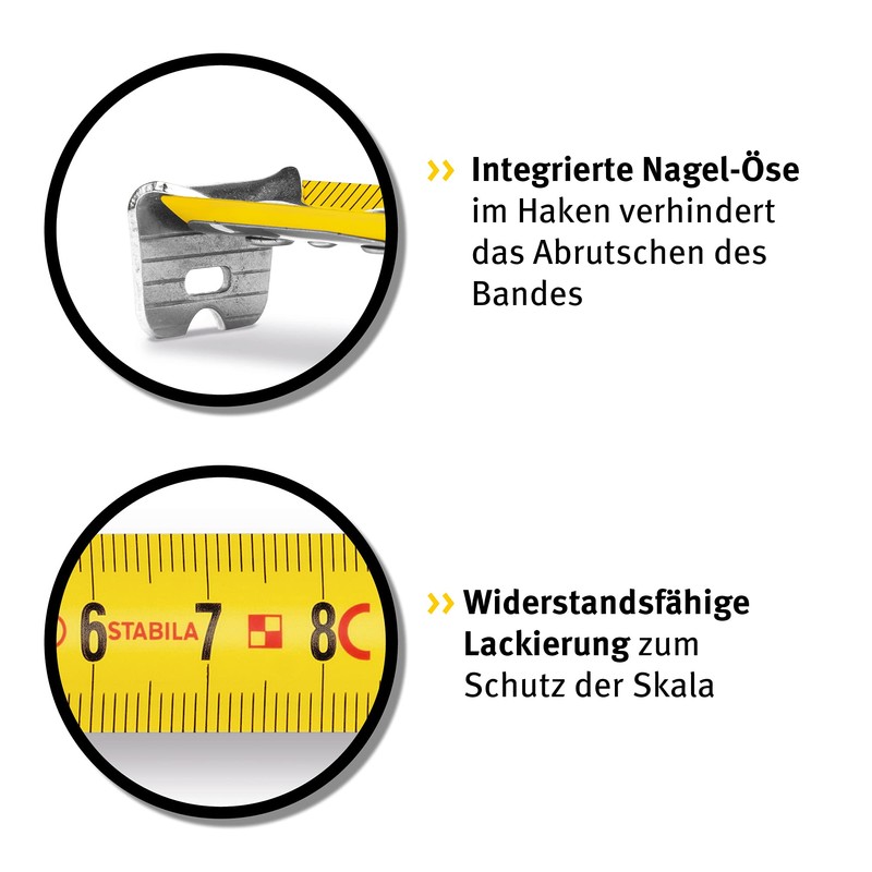Stabila Pocket Tape Measure BM 100 5M Metric Scale Tape