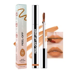 Hxssll Matte Liquid Lip Stain Peel Off Lip Liner Tattoo- Warm Camel, Waterproof, Smudge-Proof, Peel Off Lip Stain Tattoo, 12H Long-Lasting Lip Gloss for All Skin Types (0.12 fl oz, #01)