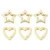 Stiesy 6 Pcs 2 Style Brass Spring Gate Rings Clasp