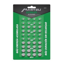 Kit 40 Pilas Alcalinas Tipo Botón 1.5Vcc | AG1, AG3, AG4, AG10, AG13 AG-40