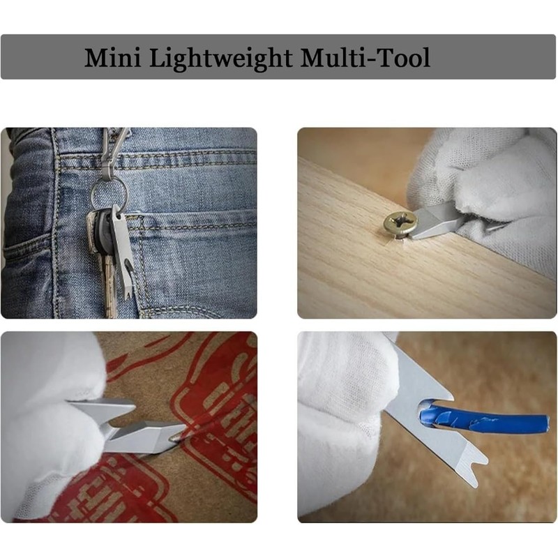 Mini EDC Pry Bar - Small Keychain Prybar Multitool for