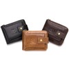 Leather Bifold Zipper Wallet for Men Travel Purse Pouch Gift