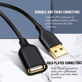 USB Extension Cable 6FT, 2-Pack Type A Male to Female USB A Extension Cord