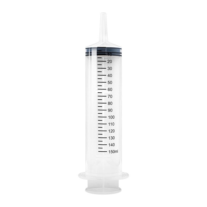 Syringe 150ml with 1m Hose, Catheter Attachment and Luer Adapter.
