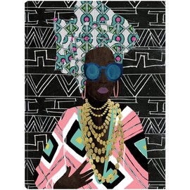 Fine Art Canvas Fly Queen Geo Canvas Wall Decor by Artist Nikki Chu for Living Room, Bedroom, Bathroom, Kitchen, Office, Bar, Dining & Guest Room - Ready to Hang - 24 in x 32 in