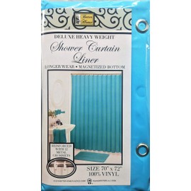 Better Home Deluxe Heavy Weight Shower Curtain Liner Bright Color (Light Blue)